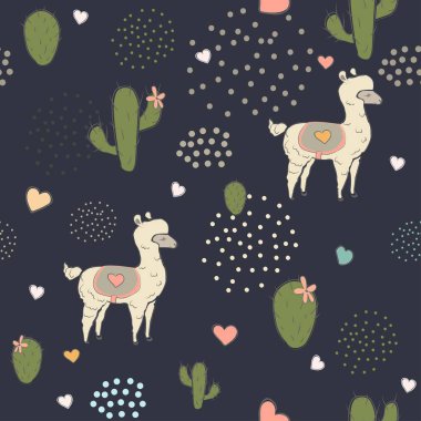 Elle çizilmiş elementleri olan şirin bir desen. İskandinav Tarzı.