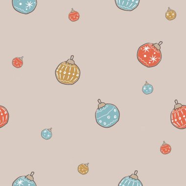 Elle çizilmiş elementleri olan şirin bir desen. İskandinav Tarzı.