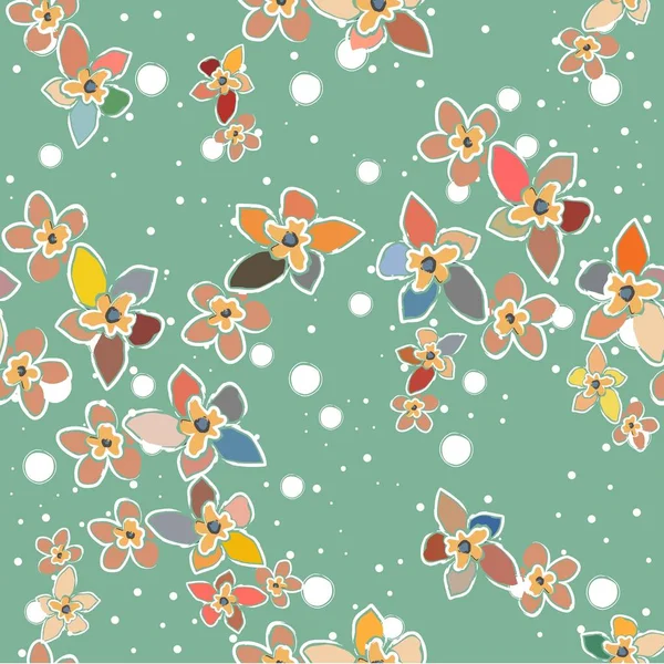 Terracotta Floral Abstract Seamless Pattern. Modern Digital Desi — Stock Vector