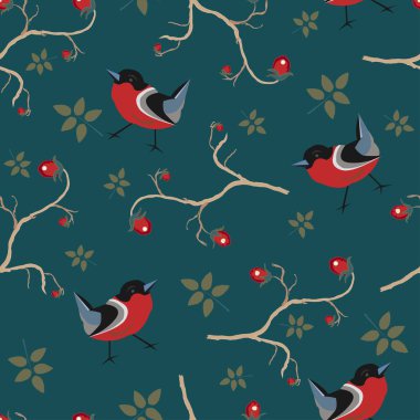 Elle çizilmiş elementleri olan şirin bir desen. İskandinav Tarzı.