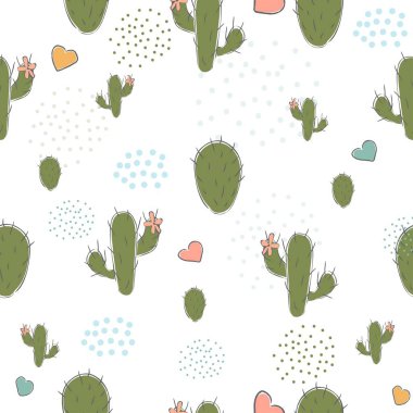 Elle çizilmiş elementleri olan şirin bir desen. İskandinav Tarzı.