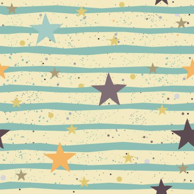 Elle çizilmiş elementleri olan şirin bir desen. İskandinav Tarzı.