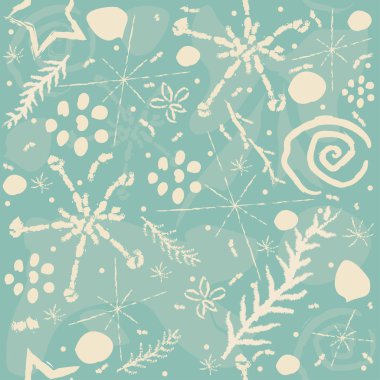 Elle çizilmiş elementleri olan şirin bir desen. İskandinav Tarzı.