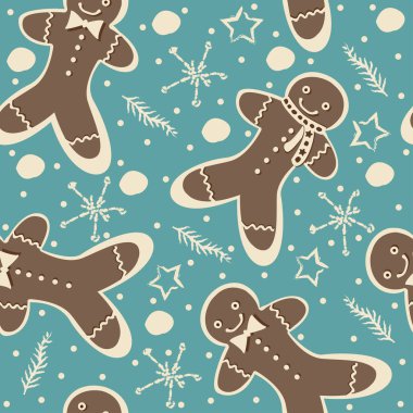 Elle çizilmiş elementleri olan şirin bir desen. İskandinav Tarzı.