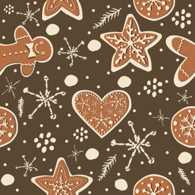 Elle çizilmiş elementleri olan şirin bir desen. İskandinav Tarzı.