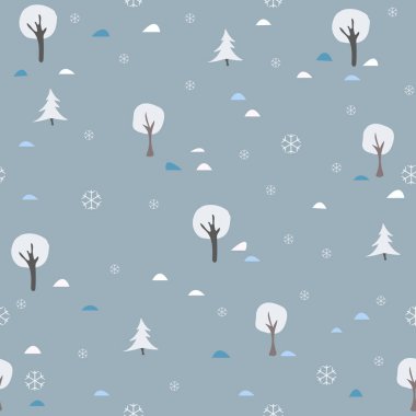 Elle çizilmiş elementleri olan şirin bir desen. İskandinav Tarzı.