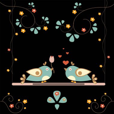 Elle çizilmiş elementleri olan şirin bir desen. İskandinav Tarzı.