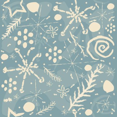 Elle çizilmiş elementleri olan şirin bir desen. İskandinav Tarzı.