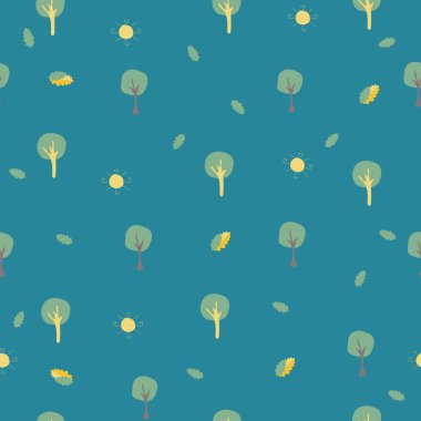 Elle çizilmiş elementleri olan şirin bir desen. İskandinav Tarzı.