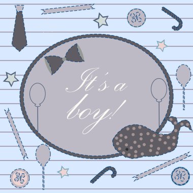 Elle çizilmiş elementleri olan şirin bir desen. İskandinav Tarzı.