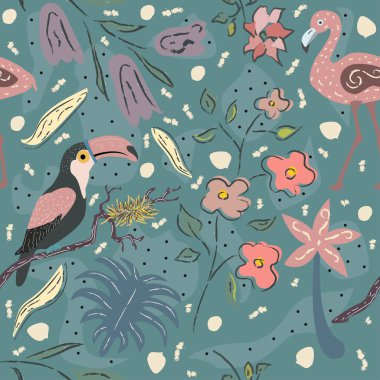 Elle çizilmiş elementleri olan şirin bir desen. İskandinav Tarzı.