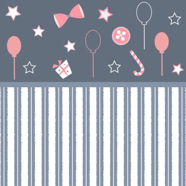 Elle çizilmiş elementleri olan şirin bir desen. İskandinav Tarzı.