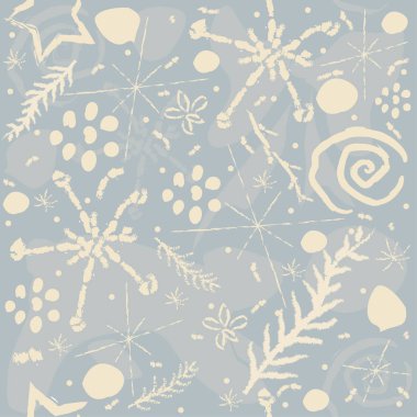 Elle çizilmiş elementleri olan şirin bir desen. İskandinav Tarzı.