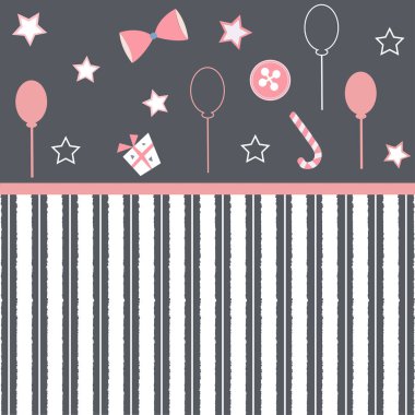 Elle çizilmiş elementleri olan şirin bir desen. İskandinav Tarzı.