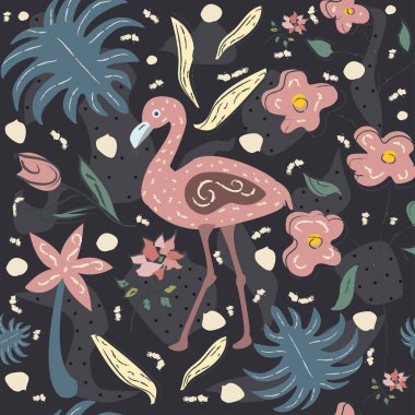 Elle çizilmiş elementleri olan şirin bir desen. İskandinav Tarzı.