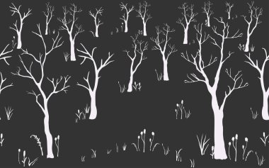 Elle çizilmiş elementleri olan şirin bir desen. İskandinav Tarzı.