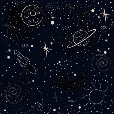 Elle çizilmiş elementleri olan şirin bir desen. İskandinav Tarzı.