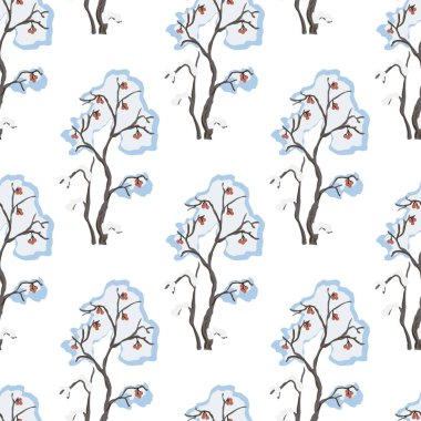 Elle çizilmiş elementleri olan şirin bir desen. İskandinav Tarzı.