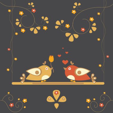 Elle çizilmiş elementleri olan şirin bir desen. İskandinav Tarzı.