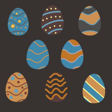 Elle çizilmiş elementleri olan şirin bir desen. İskandinav Tarzı.