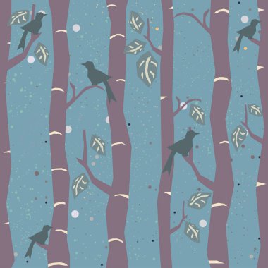 Elle çizilmiş elementleri olan şirin bir desen. İskandinav Tarzı.