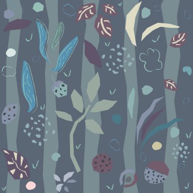 Elle çizilmiş elementleri olan şirin bir desen. İskandinav Tarzı.