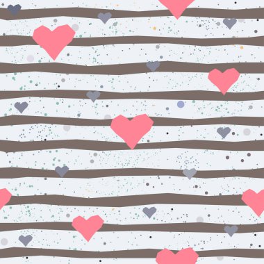 Elle çizilmiş elementleri olan şirin bir desen. İskandinav Tarzı.