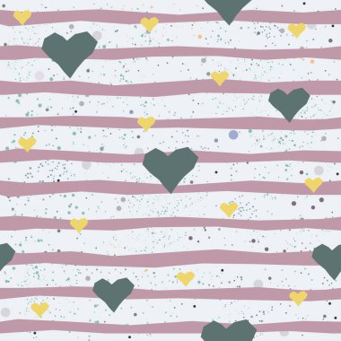 Elle çizilmiş elementleri olan şirin bir desen. İskandinav Tarzı.