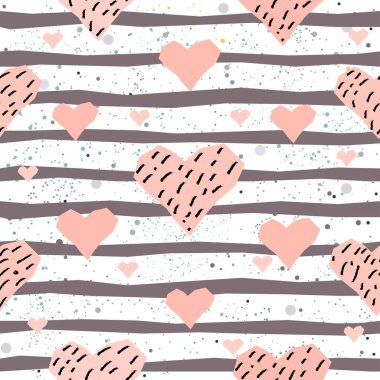 Elle çizilmiş elementleri olan şirin bir desen. İskandinav Tarzı.