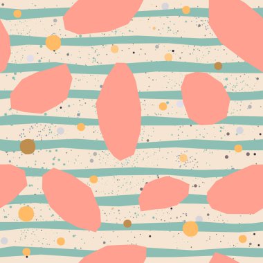 Elle çizilmiş elementleri olan şirin bir desen. İskandinav Tarzı.