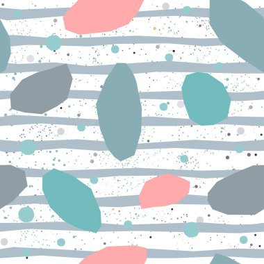 Elle çizilmiş elementleri olan şirin bir desen. İskandinav Tarzı.