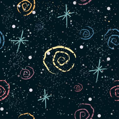 Elle çizilmiş elementleri olan şirin bir desen. İskandinav Tarzı.