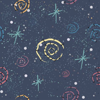 Elle çizilmiş elementleri olan şirin bir desen. İskandinav Tarzı.