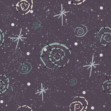 Elle çizilmiş elementleri olan şirin bir desen. İskandinav Tarzı.