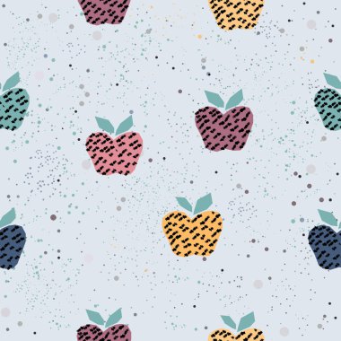 Elle çizilmiş elementleri olan şirin bir desen. İskandinav Tarzı.