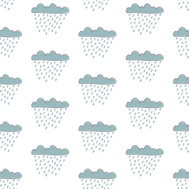 Elle çizilmiş elementleri olan şirin bir desen. İskandinav Tarzı.