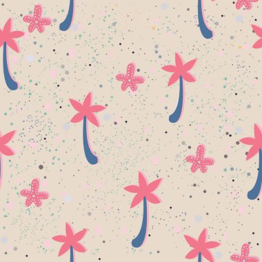 Elle çizilmiş elementleri olan şirin bir desen. İskandinav Tarzı.