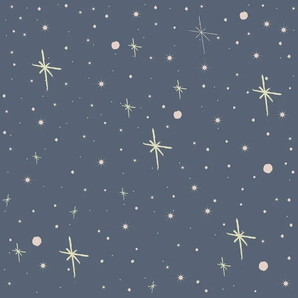 Seamless Pattern with Stars. Cosmic Background. — Stock Vector