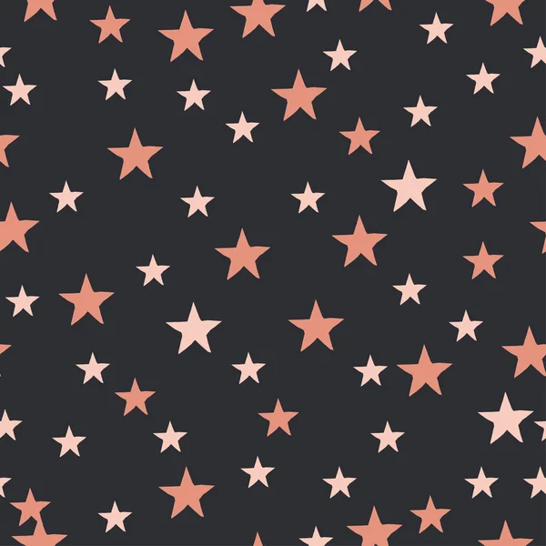 Nahtloses Muster Mit Sternen Auf Schwarzem Hintergrund — Stockvektor
