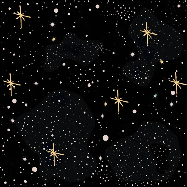 Motif Sans Couture Avec Des Étoiles Des Étoiles Brillantes Brillantes — Image vectorielle