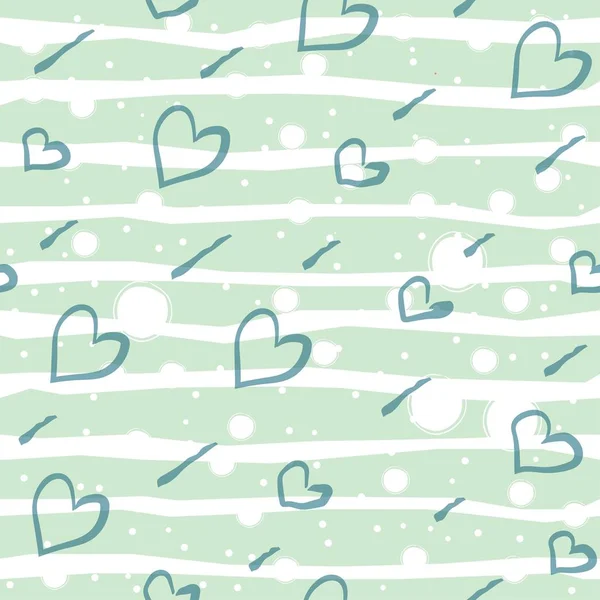 Heart Abstract Seamless Pattern Moderní Digitální Design — Stockový vektor