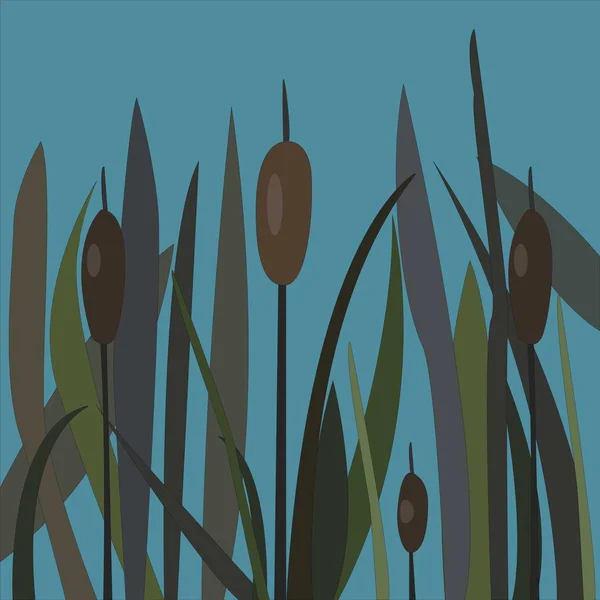 Bush Swamp Reed Lake Illustration Vectorielle — Image vectorielle