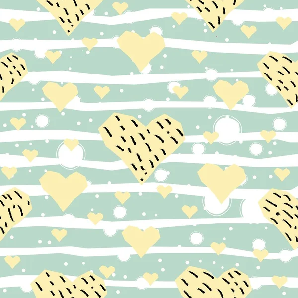 Heart Abstract Seamless Pattern Moderní Digitální Design — Stockový vektor