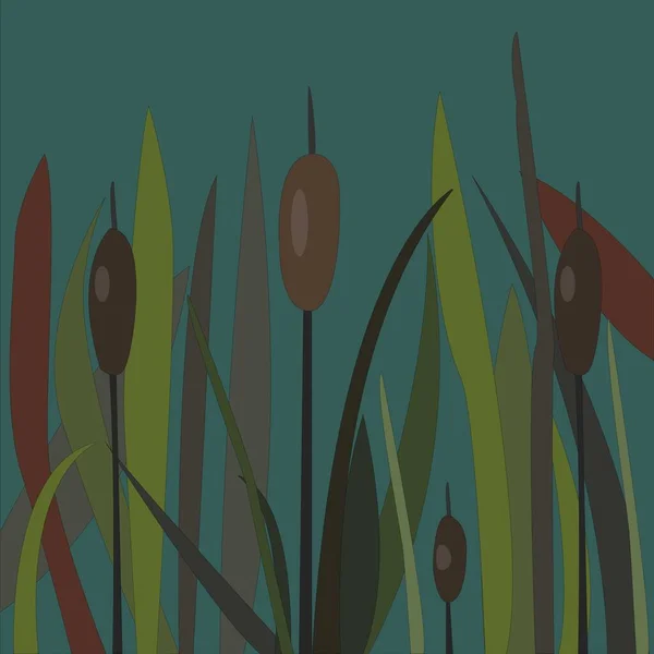 Bush Swamp Reed Lake Illustration Vectorielle — Image vectorielle