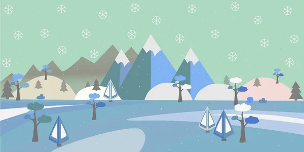 Modello Invernale Senza Cuciture Con Fiocchi Neve Disegnati Mano Stile — Vettoriale Stock