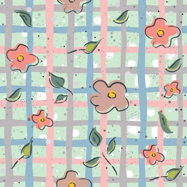 Floral Seamless Pattern Dessiné Main Illustration Vectorielle — Image vectorielle