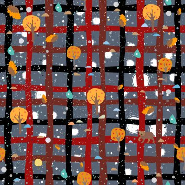 Çiçeksiz desen. El çizimi. Vektör İllüstrasyonu