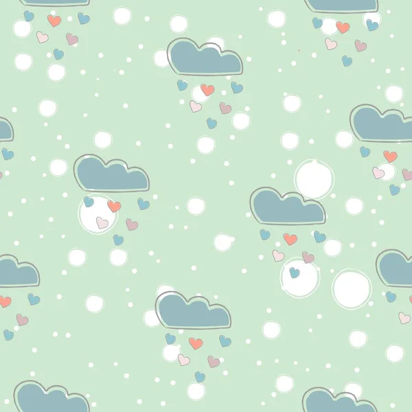 Cute Hand Drawn Clouds Elements Delicate Design Simply Vector Illustration — Stock Vector
