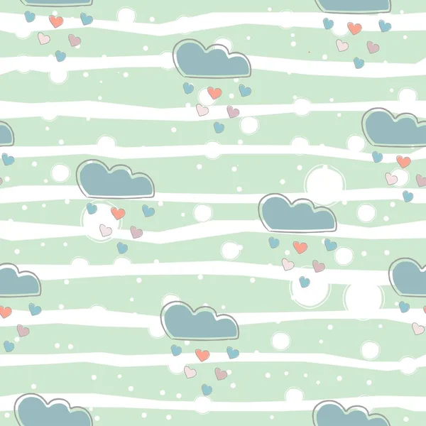 Éléments Nuages Dessinés Main Mignons Design Délicat Vecteur Simple Illustration — Image vectorielle