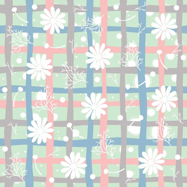 Patrón Floral Azul Terracota Floral Abstract Seamless Pattern Diseño Digital — Vector de stock